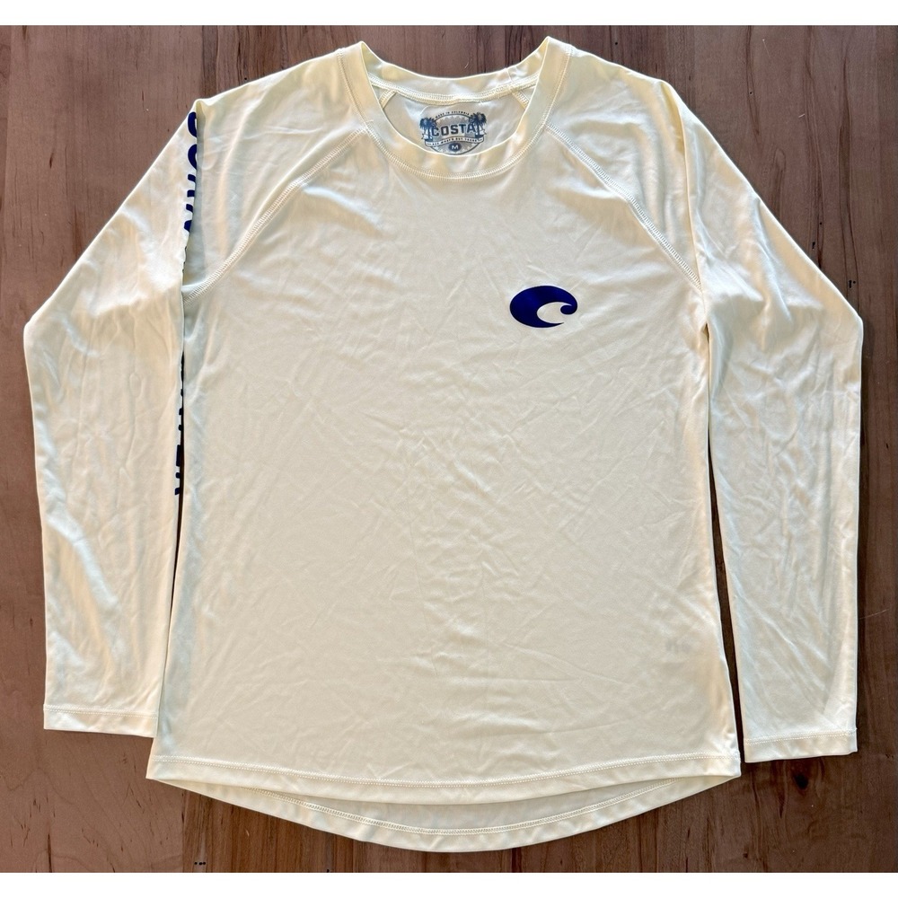 Costa Del Mar Men's M Yellow Long Sleeve Performance Born On The Water Shirt